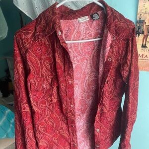 true vintage corduroy paisley shirt